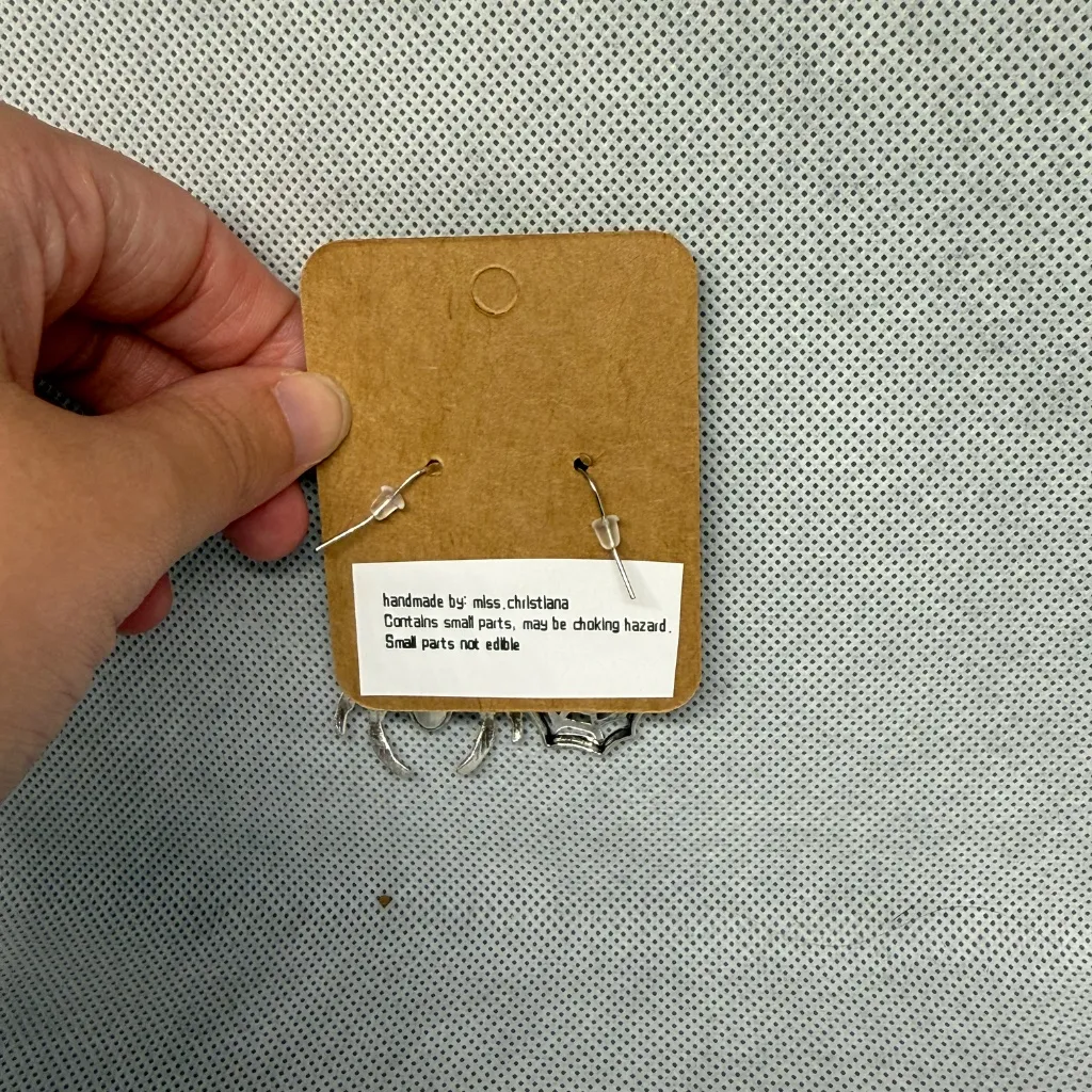 Handmade Spider and Spider Web Earrings Black - Image 3