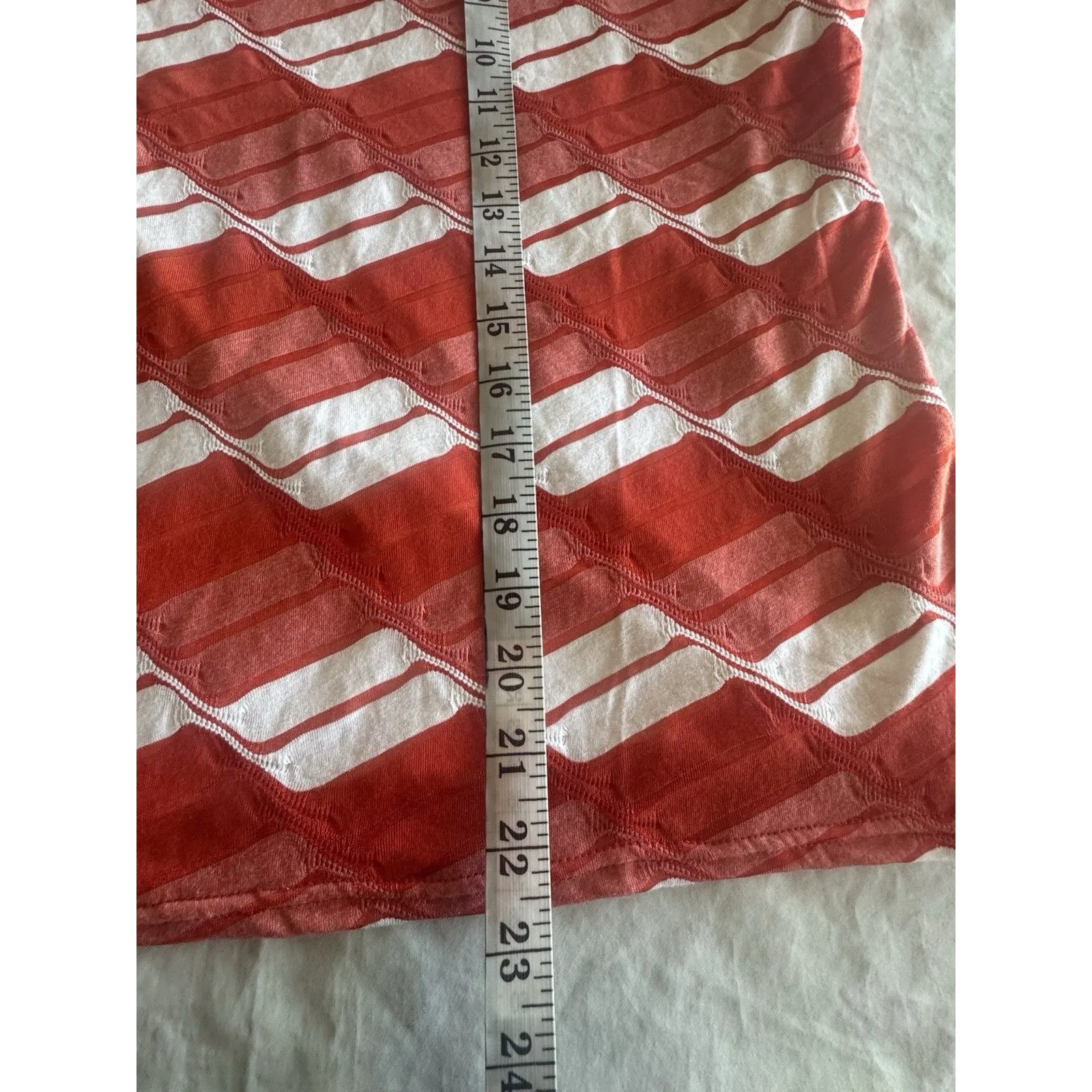 Peck & Peck Sz Small Blouse Red Chevron Texture Mod Retro 60s 70s Pop Art Groovy - Image 9