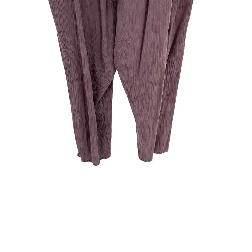 Anthropologie Mermaid Brand Souffle Jumpsuit Cotton Gauze Purple Gray Size Large - Image 6