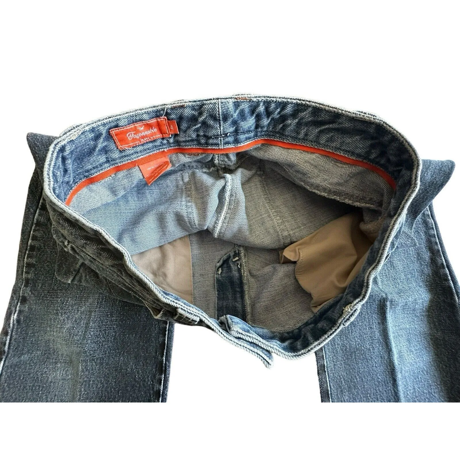 Faconnable Jeans Size 4 Bootcut Straight Blue Black Denim 100% Cotton #O2-5 - Image 6