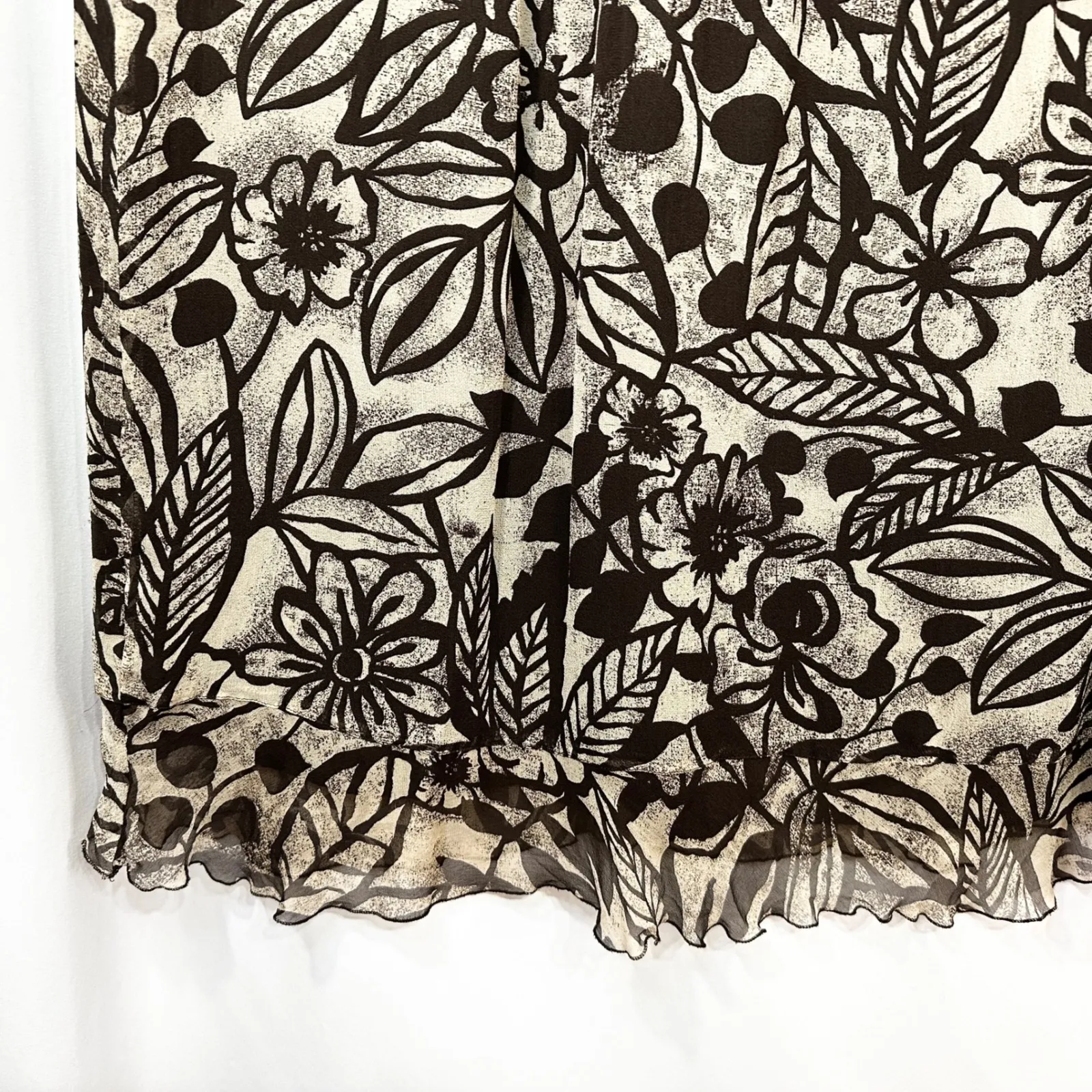 New‎ York City Design Co Plus Size 3X Skirt Set Top Silk Brown Floral Brown 1574 - Image 15