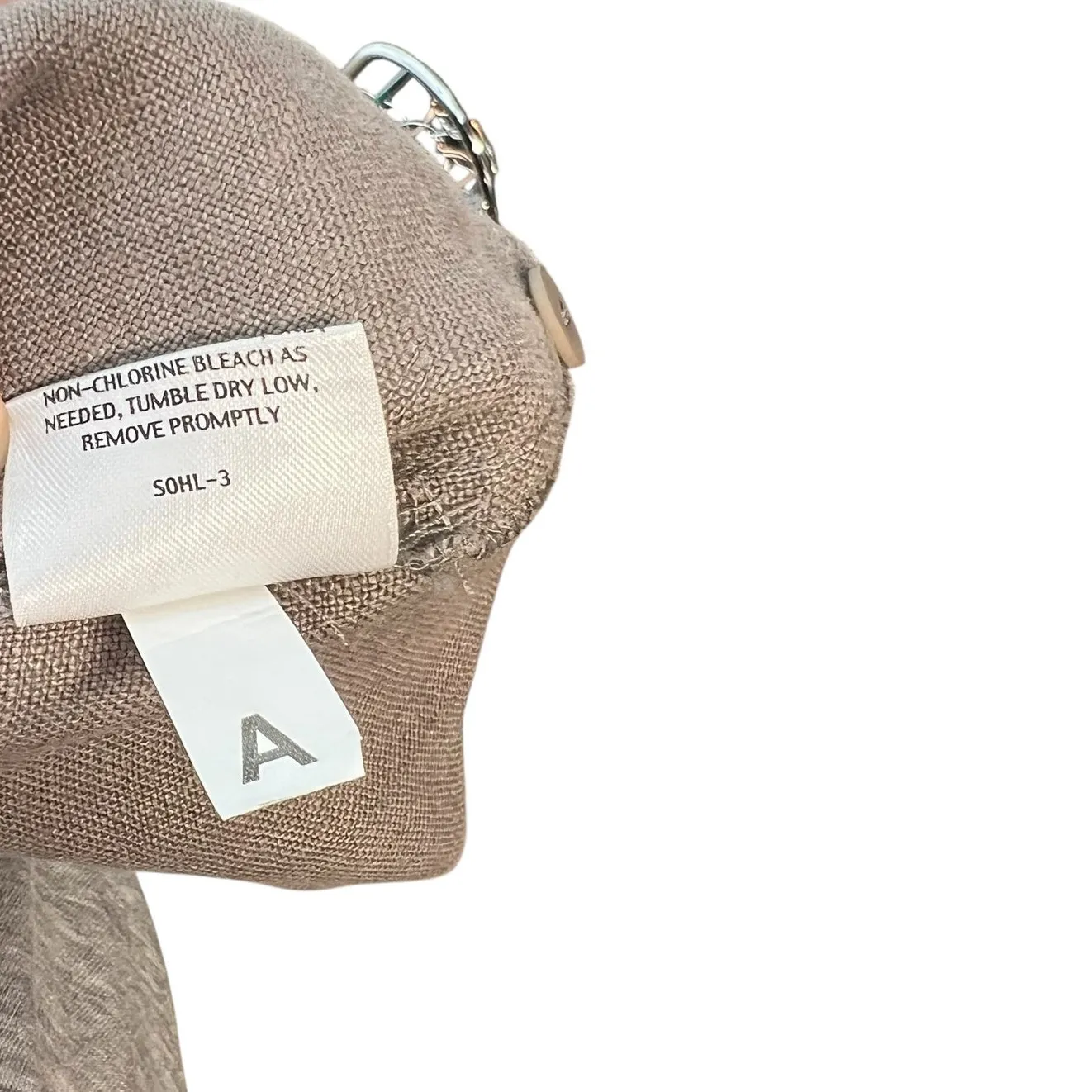 Eileen Fisher Pants Cropped‎ Linen Side Zip Beige Tan Brown Size Medium - Image 12