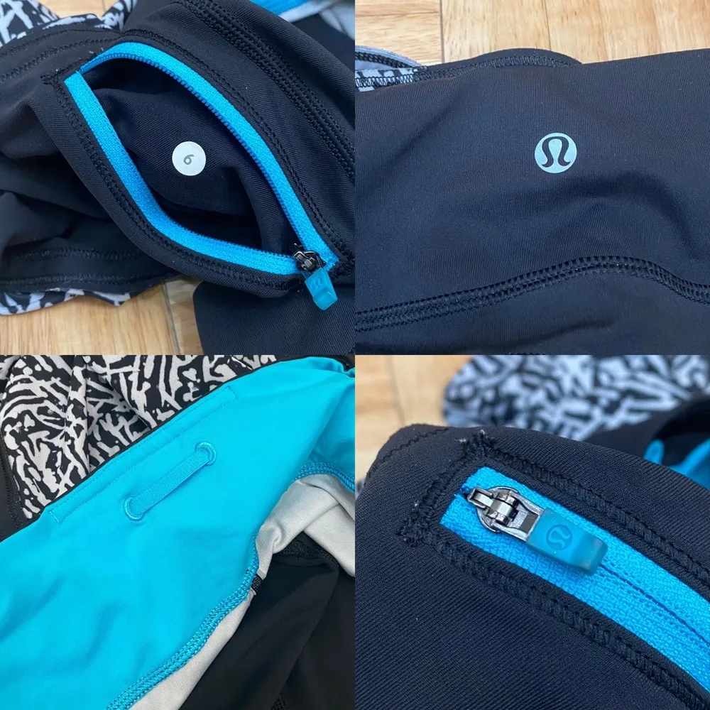 LULULEMON Run: Top Speed Crop Mini Brushed Animal Black & White Crop Pant Size 6 - Image 14