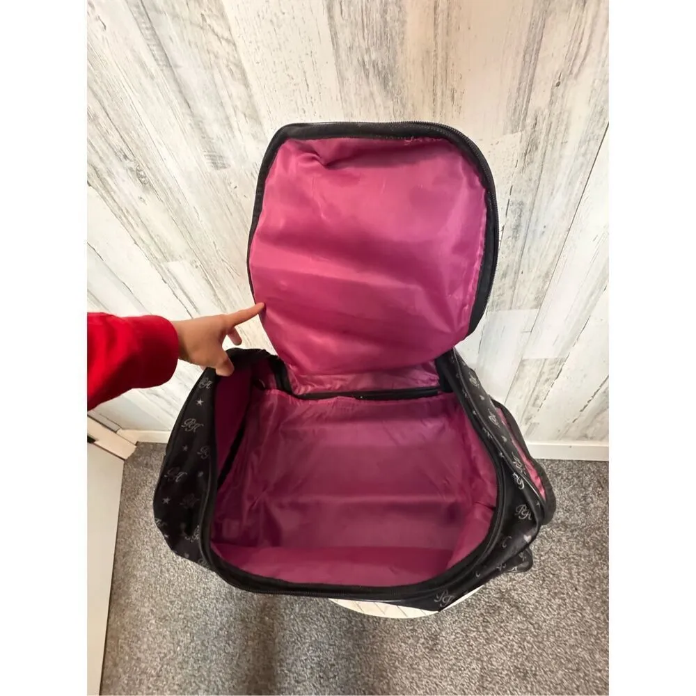 Paris Hilton Rolling Carry On Travel Bag Heiress By Paris Hilton Pink Liner Black - Image 2