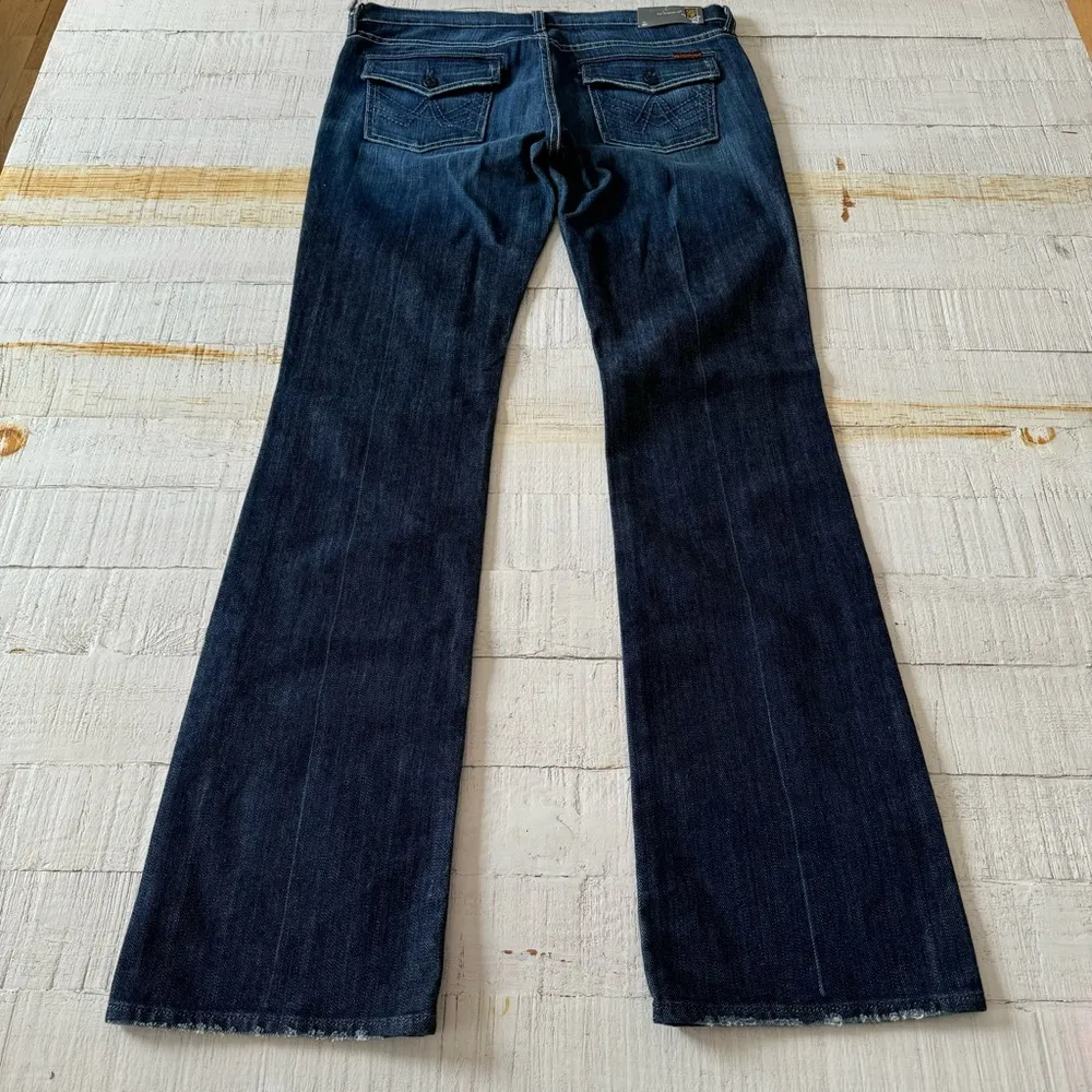 7 For All Mankind Original Bootcut Jeans NWT size 32 Dark Wash Denim 35” Inseam - Image 15