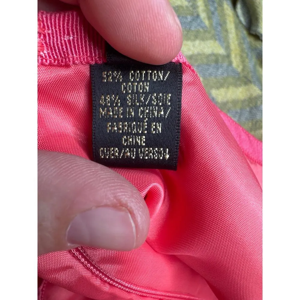 Dana Buchman Hot Pink Mid-Length Skirt Size 14 – Silk Cotton Blend - Image 4