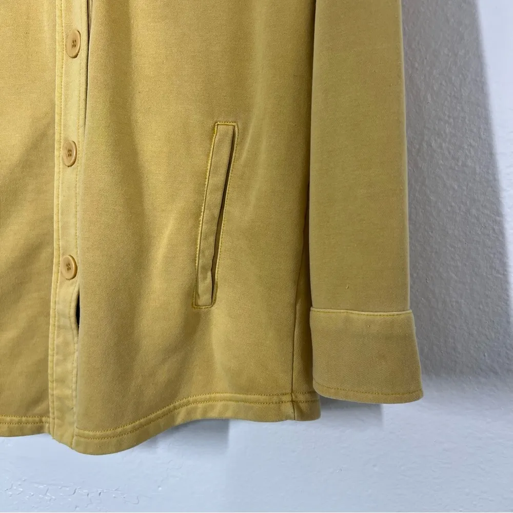 Avec Les Filles Mustard Yellow French Terry Button Down Shirt Jacket Shacket - Image 5