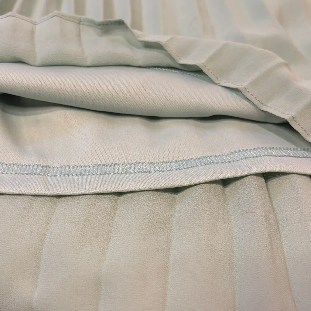 Entro- NWT Aquamarine Teal Pleated Lace Detail Mini Dress Lined- Size Small - Image 7