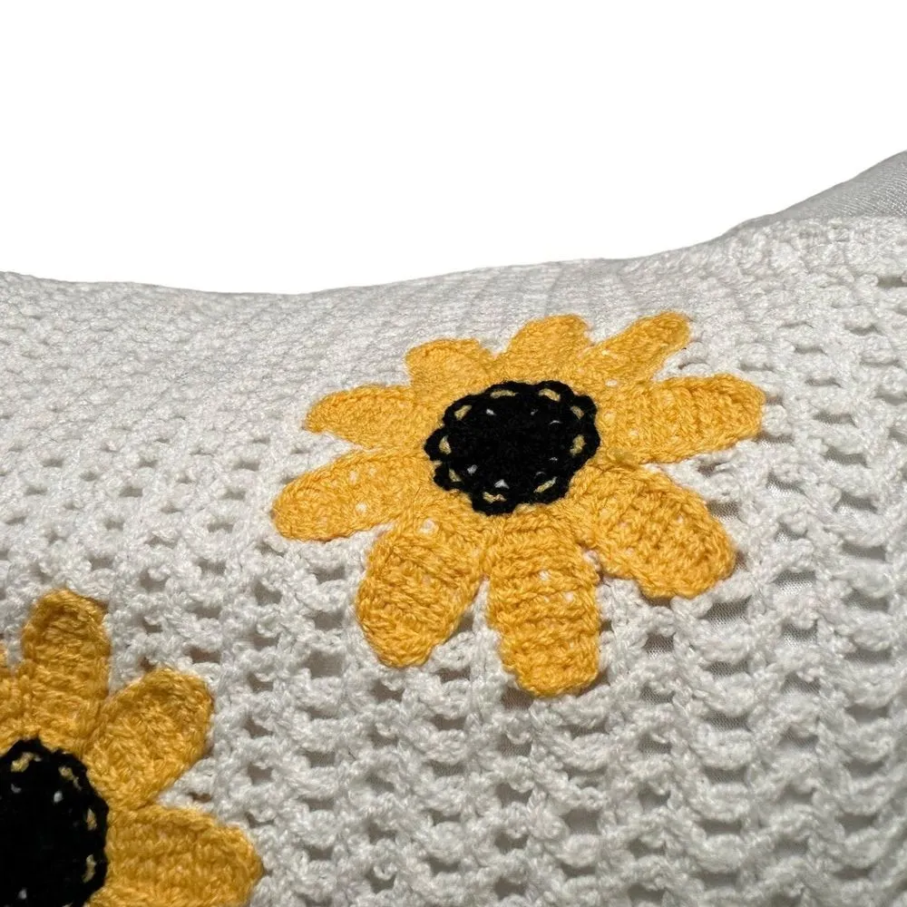 Altar'd State Crochet Crop Top Sunflower Pattern Size‎ M Festival BOHO Soft Girl - Image 8