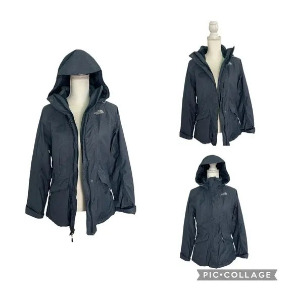 The North Face Women Blue Teal Insulated Hooded HyVent Jacket Size Small - EUC - Image 3