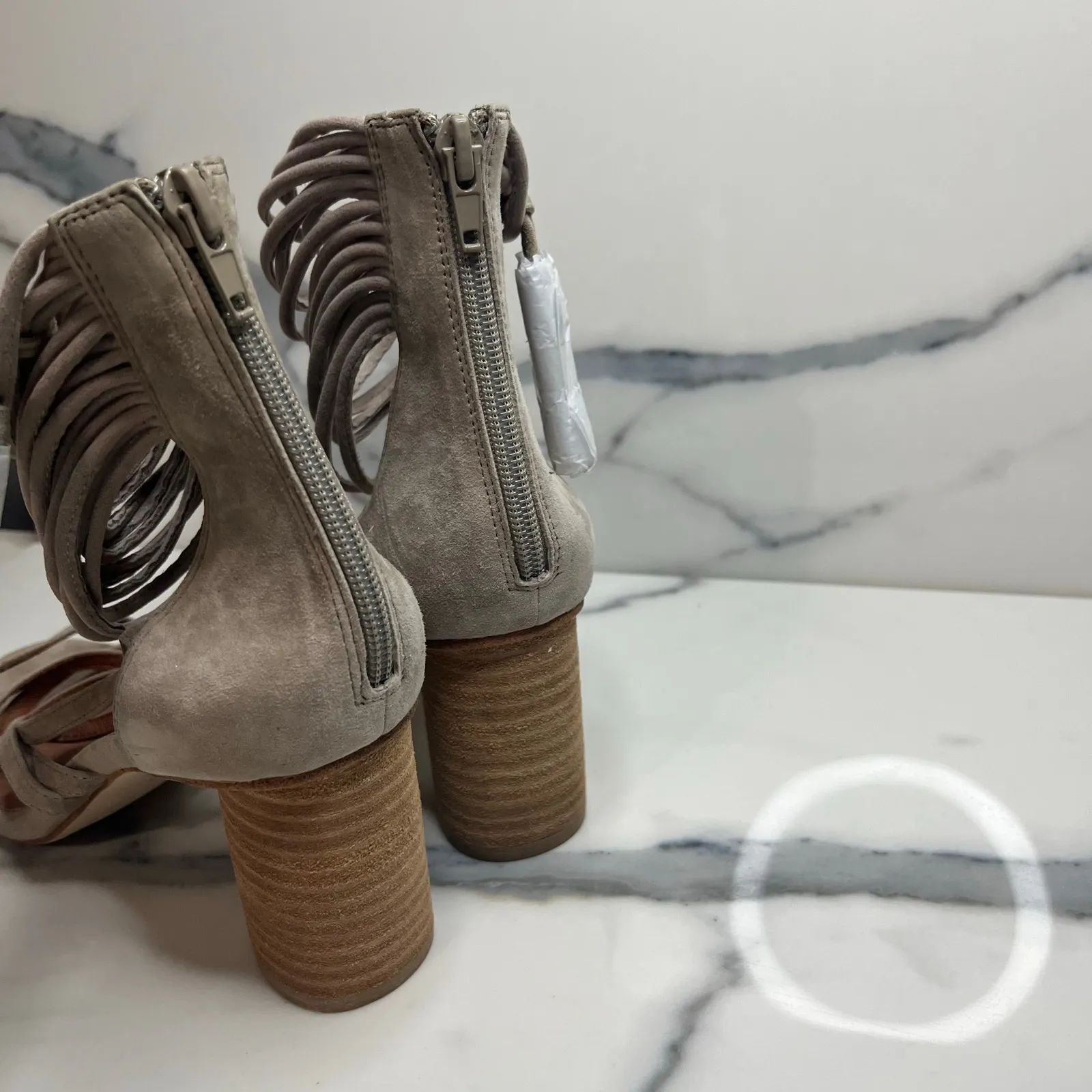 JEFFREY CAMPBELL NWOB Despina Taupe Ankle Wrap Tassel Sandal Women’s Size 8.5 - Image 6