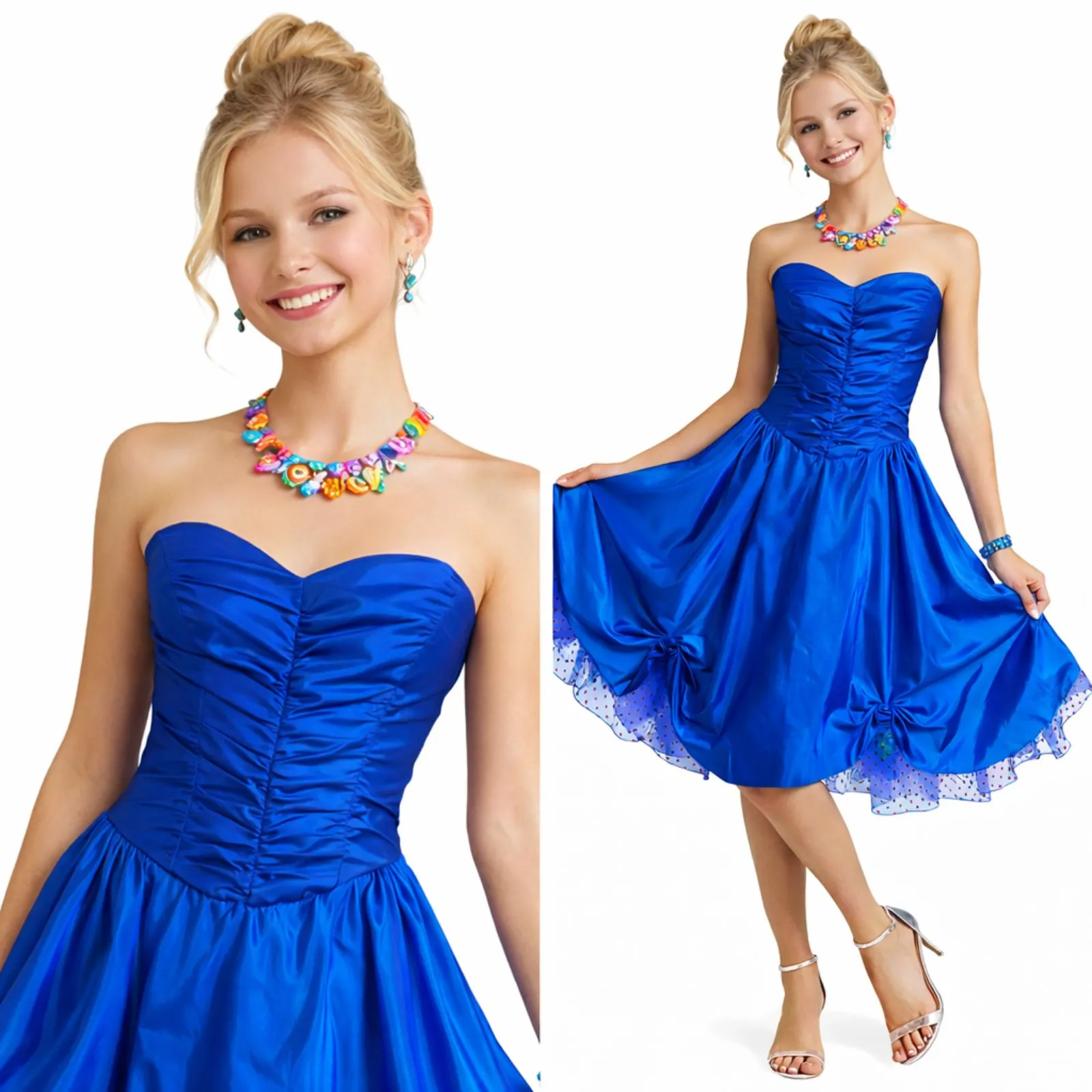 Alfred Angelo Royal Blue Strapless Dress - Image 2