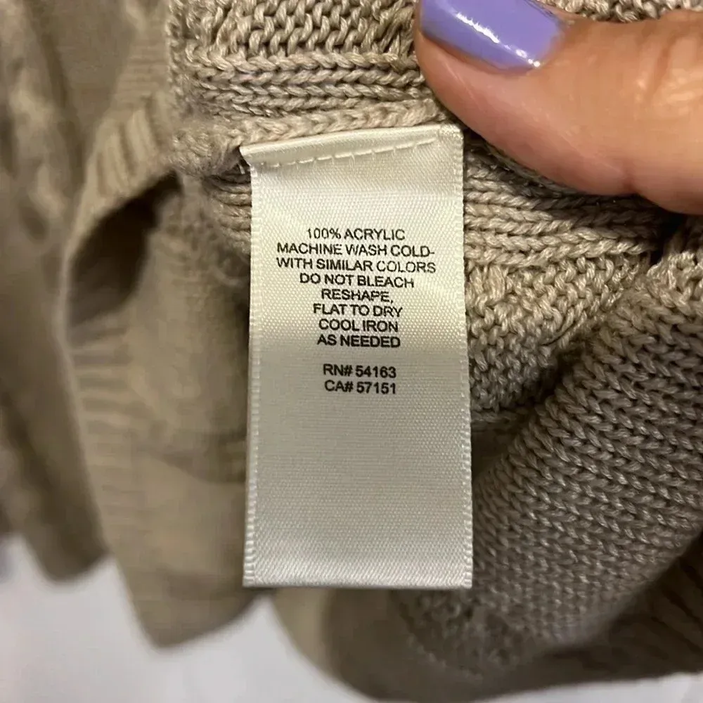 Eliza J Tan Cable Knit fit and flare sweater dress size XS - Image 11