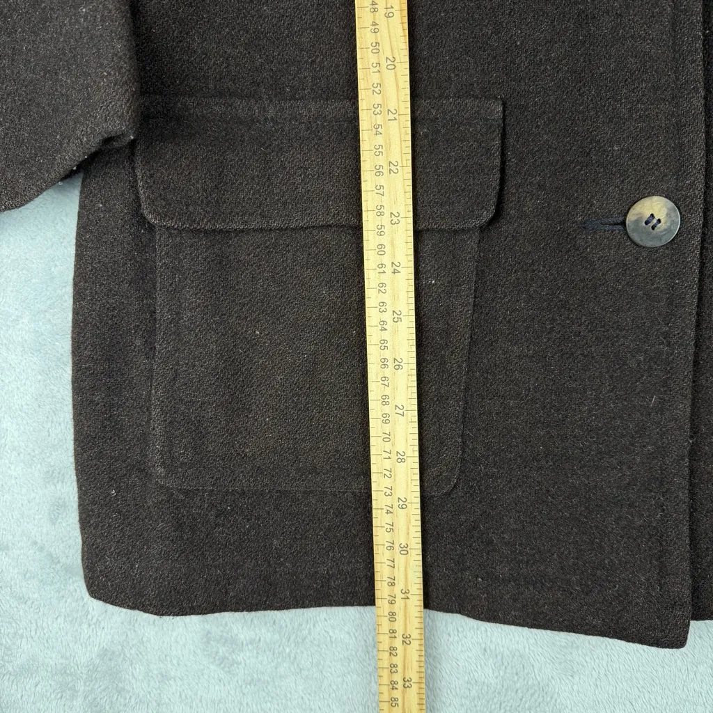VTG 90s Woolrich Brown Wool Chore Coat Hunting Field Jacket Women's L Large USA - Image 4