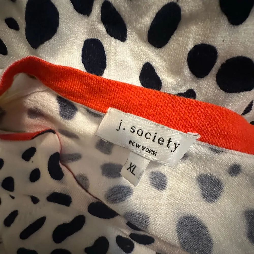 J Society Spotted Print Sweater with Racing Stripe Contrast XL White - Image 4