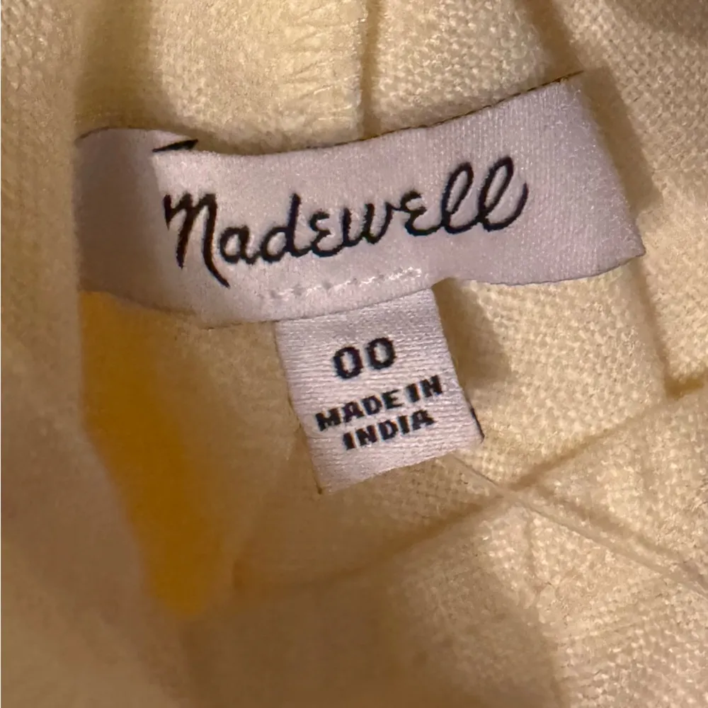 NWT MADEWELL Mini Dress Women 00 Yellow Linen Cross Back A-Line Broken Zipper - Image 7