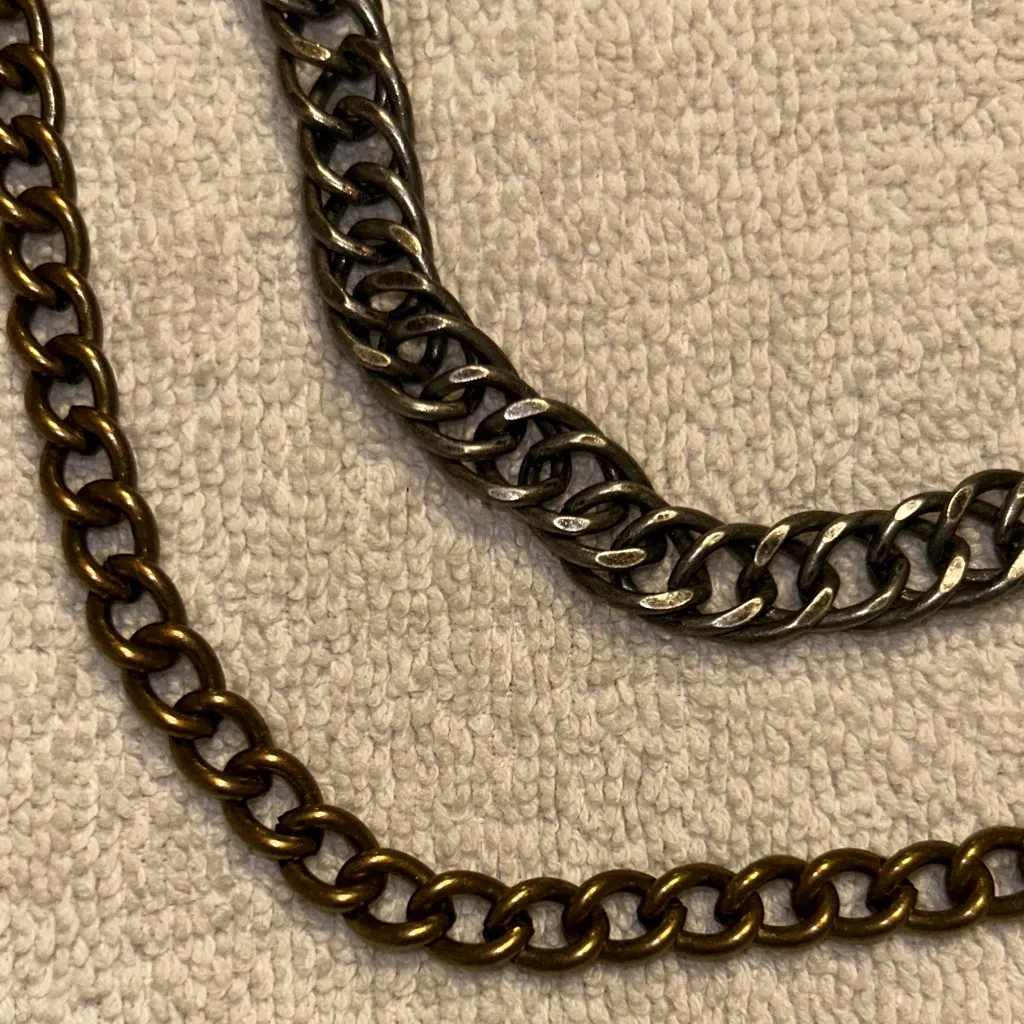 Mixed Metals Layered Necklace Gold - Image 3