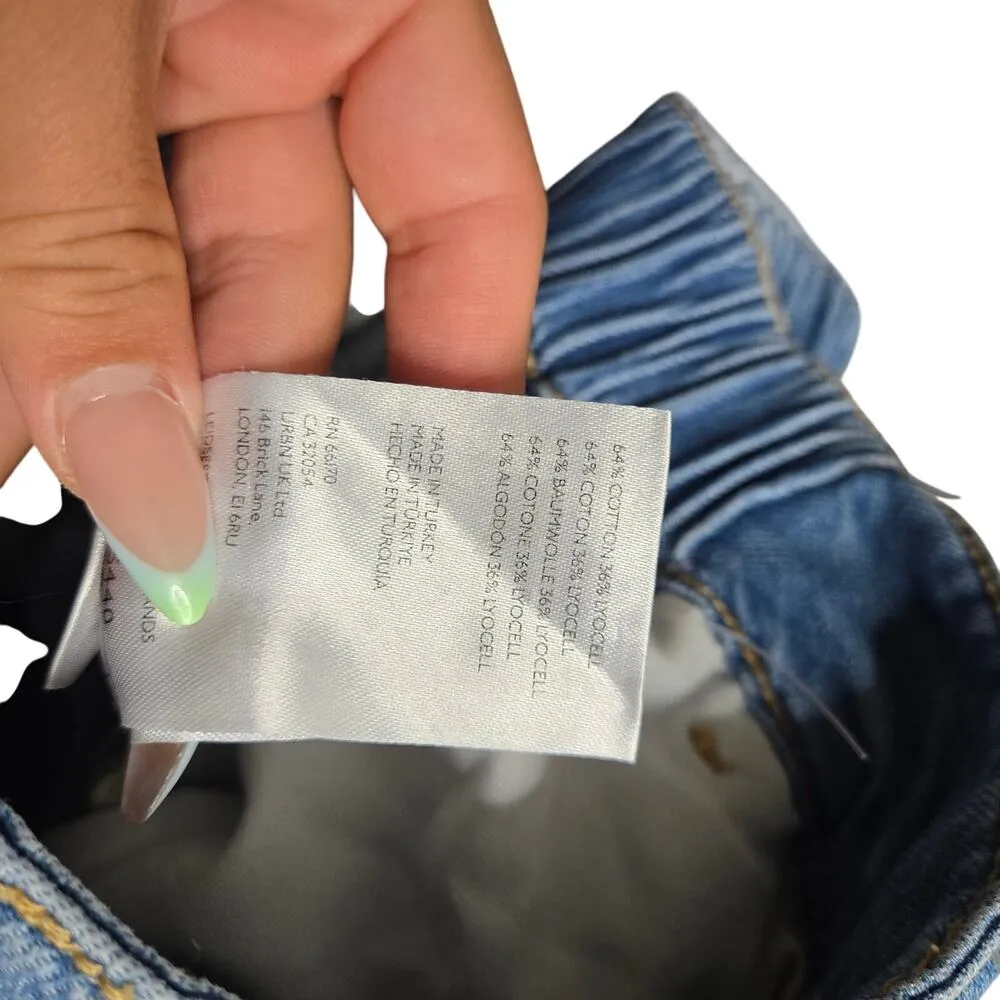 Anthropologie Pilcro High-Rise Pleated Culottes Denim Light Pants Size: 27 - Image 5