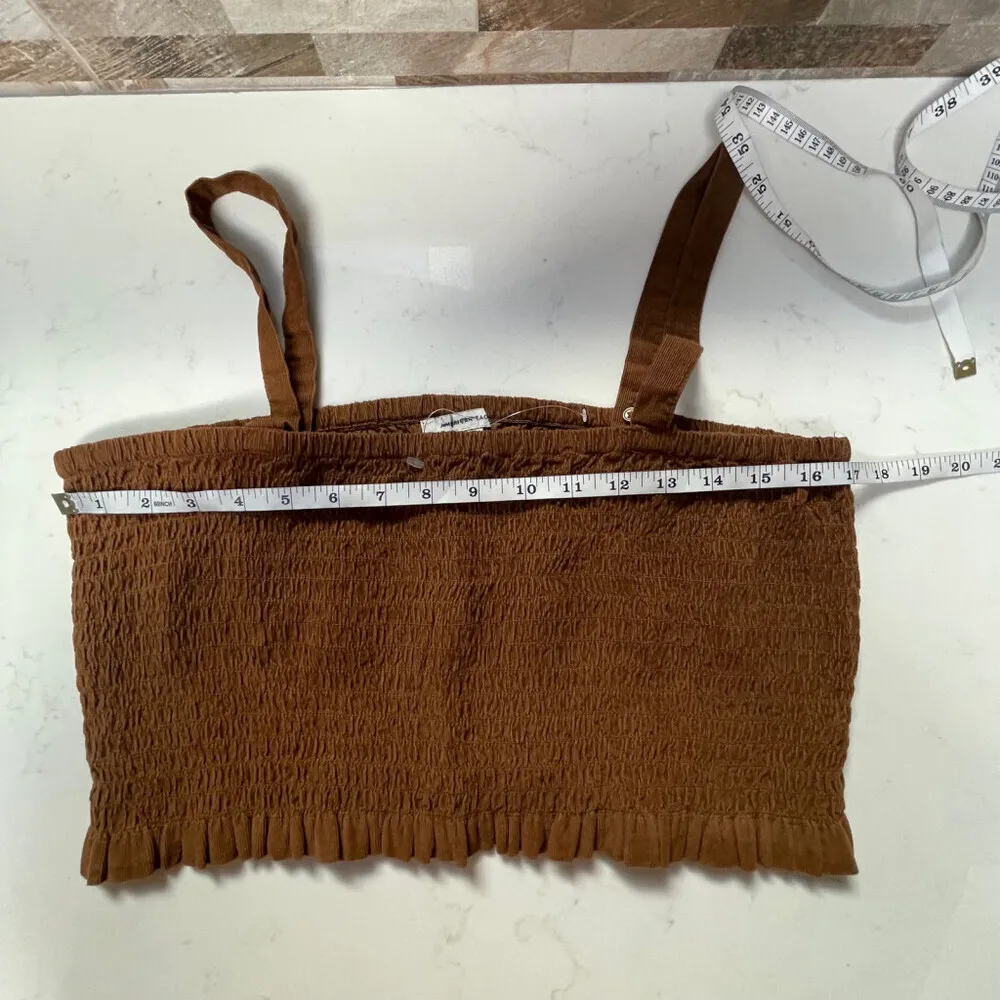 𝅺AMERICAN Eagle Outfitters Womens Brown Sleeveless Pullover Cropped Top Size L - Image 8