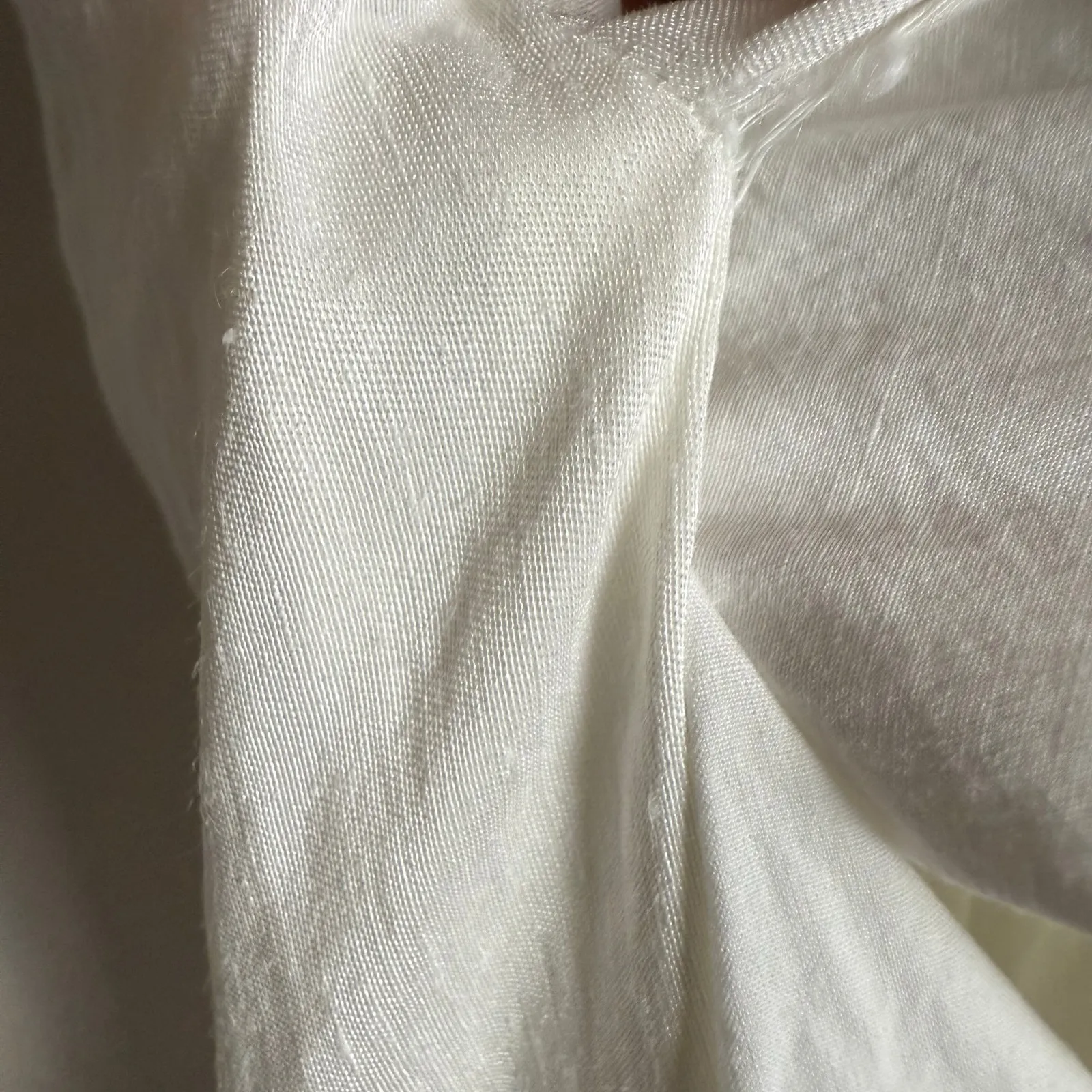 AllSaints Lary White Long Sleeve Off Shoulder Slit Linen Silk Midi Dress Size 4 - Image 15