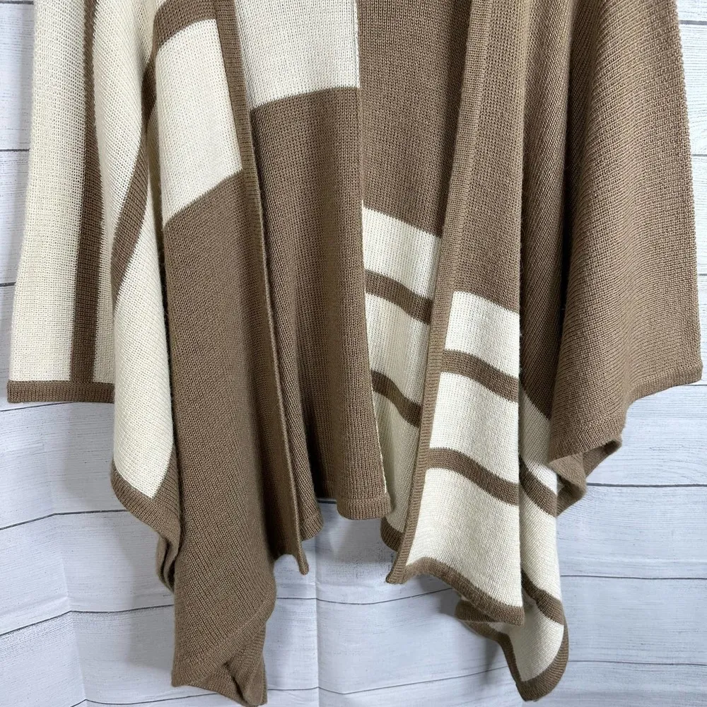 Brochu Walker Womens One Size Alpaca Wool Shawl Open Front Knit Cardigan Poncho - Image 6