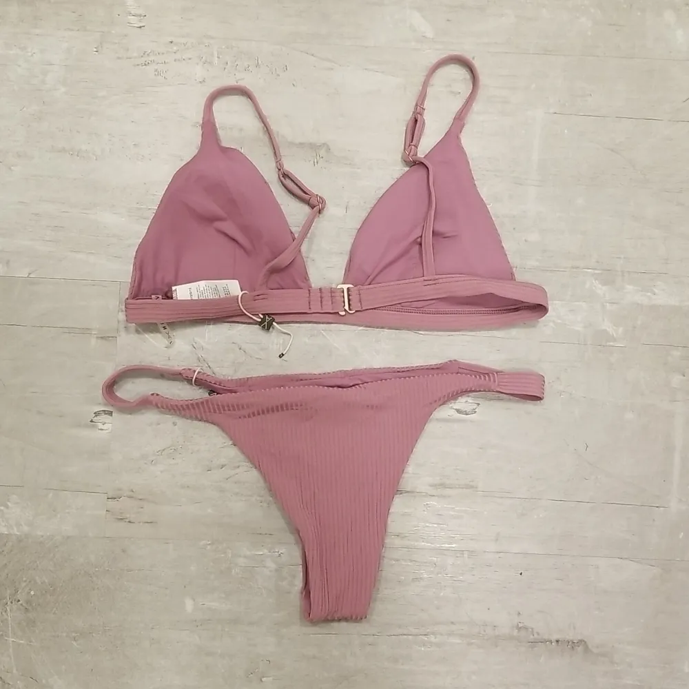 💕VITAMIN A💕 Rose Rib Bikini Set Moss Top (12 D) + Carmen Bottom (10 Large) NWT - Image 11
