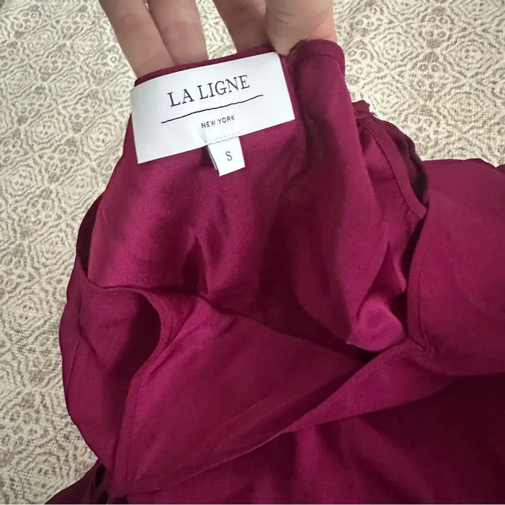 La Ligne Natalie Silk Dress In Plum Purple - Image 6