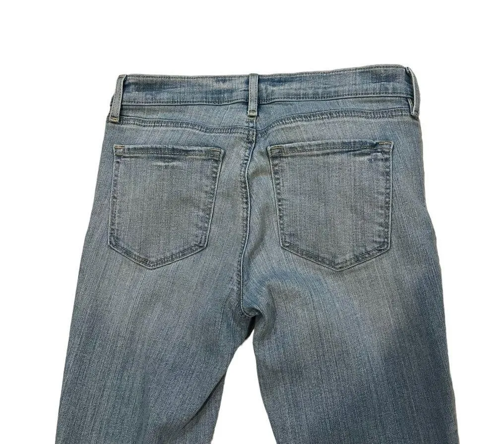 Loft Skinny Crop Light Wash Nautical Lace Up Hem Stretch Mid Rise Jeans, Sz 4 - Image 10