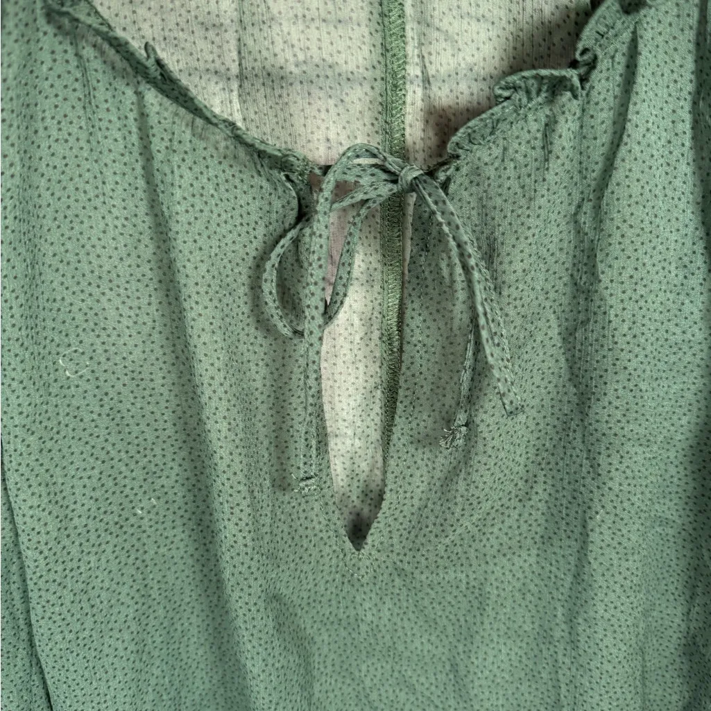 Abercrombie & Fitch puff sleeve‎ blouse, deep green sheer women’s size small - Image 3