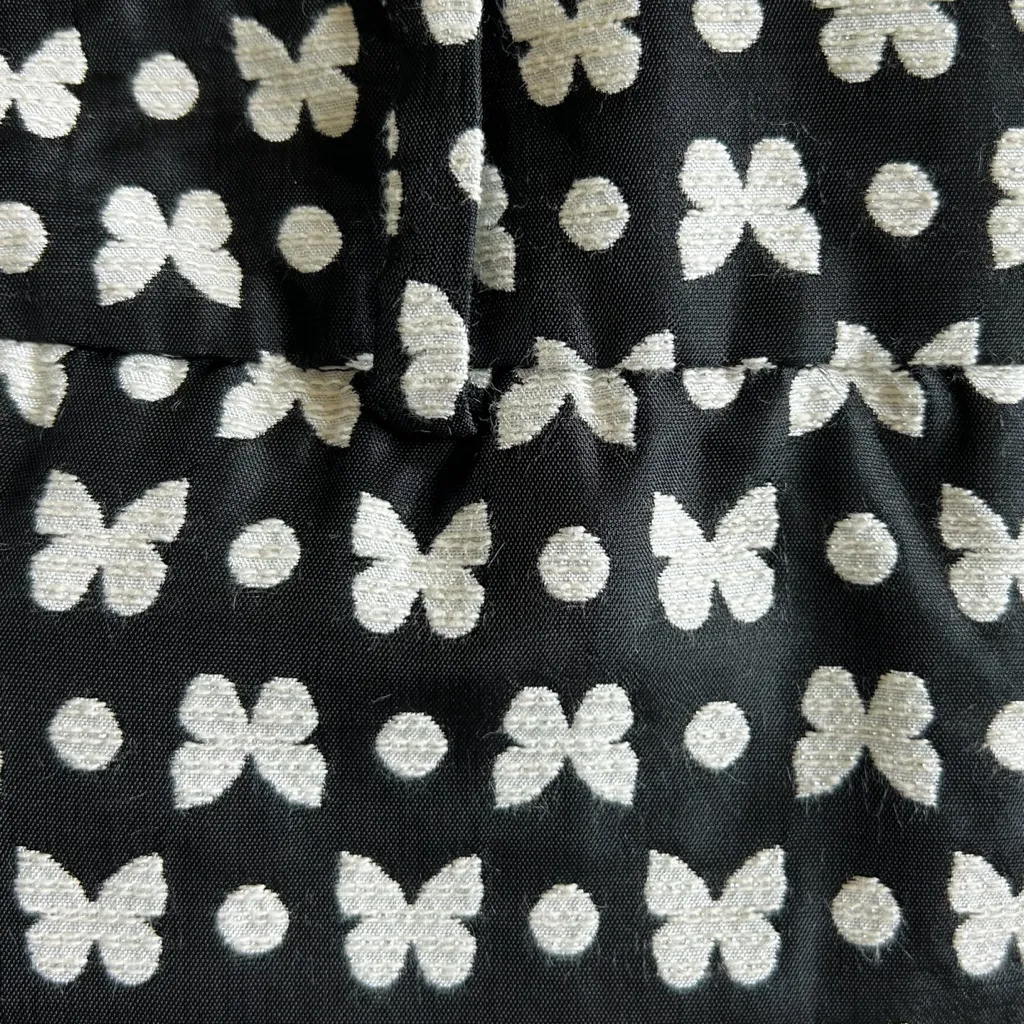 Talbots Black Off White Hampshire Jacquard Butterfly Polka Dot Ankle Length Pant - Image 7