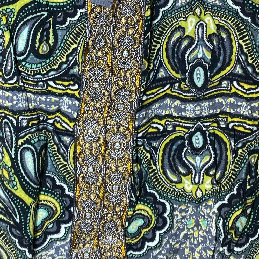 psychedelic abstract green and blue top / M / Excellent condit… - Image 11