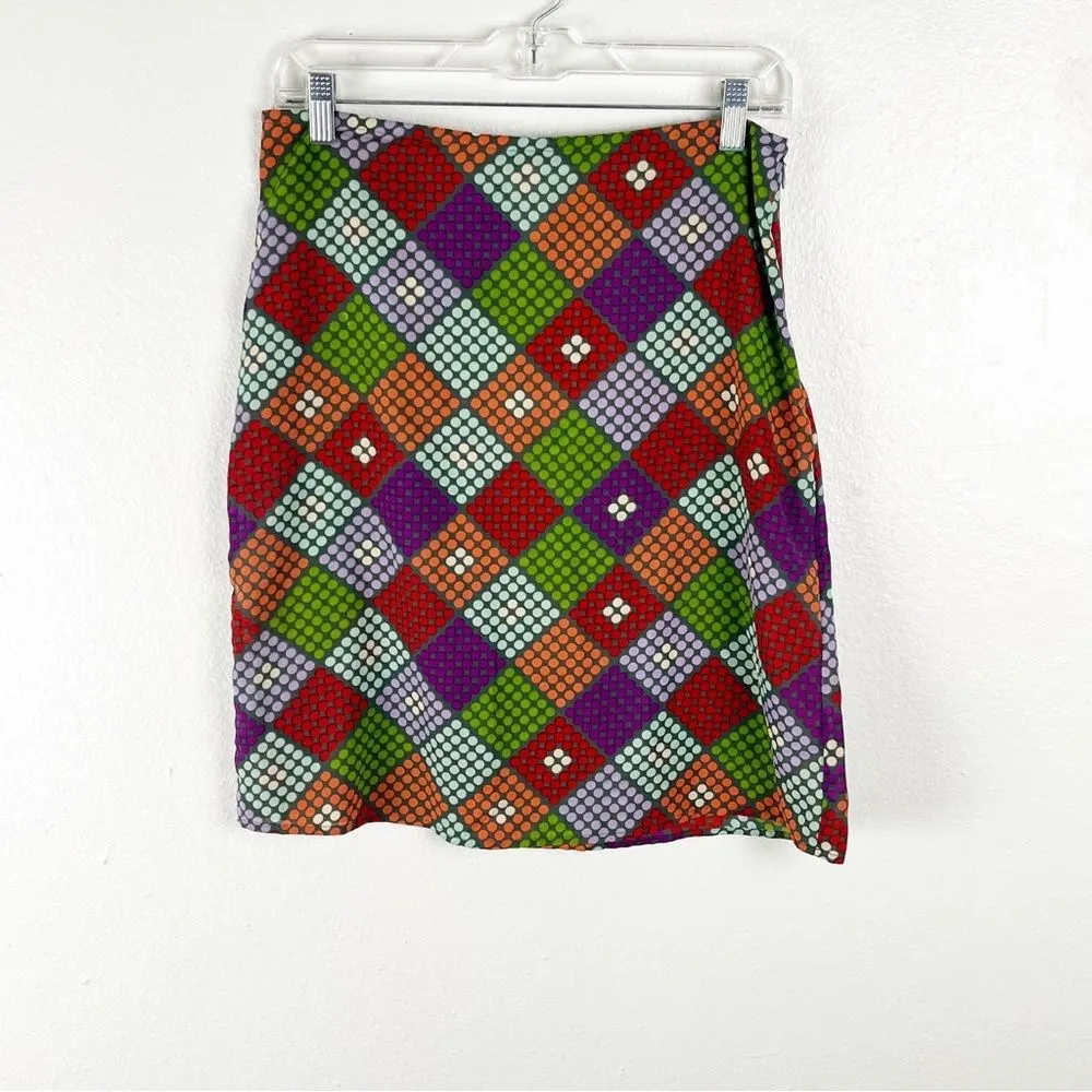 FREE PEOPLE Multicolored Polka Dot Artsy Casual Skater Skirt, Size 7 - Image 4