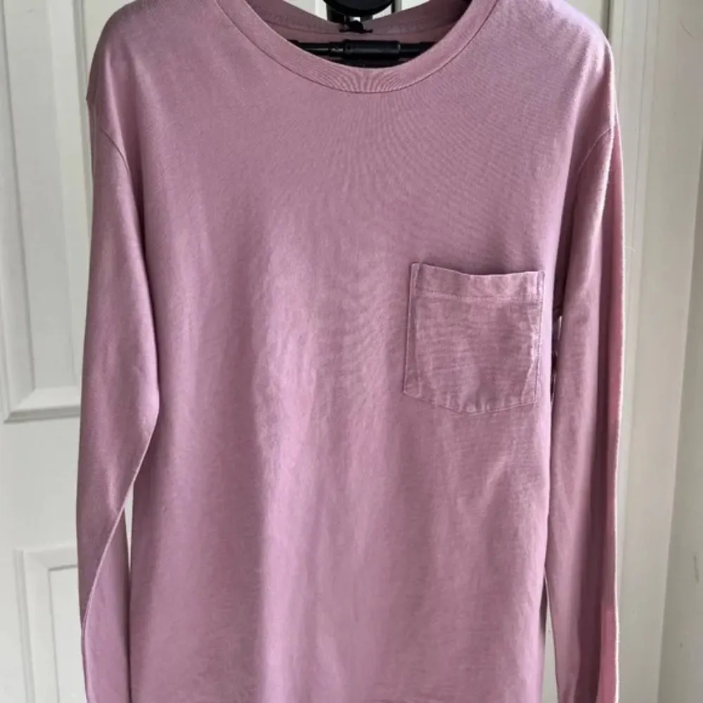 Monrow Boyfriend Pocket Crew Comfy Tee Shirt Top Long Sleeve Pink, Size S Pink - Image 12