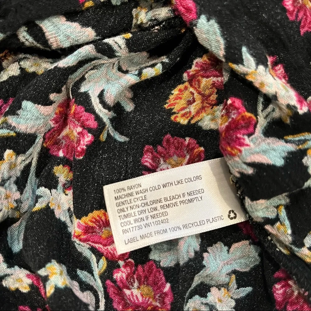 Xhilaration Button-Front Long Sleeve BohoRomper, Black Berry - Image 10