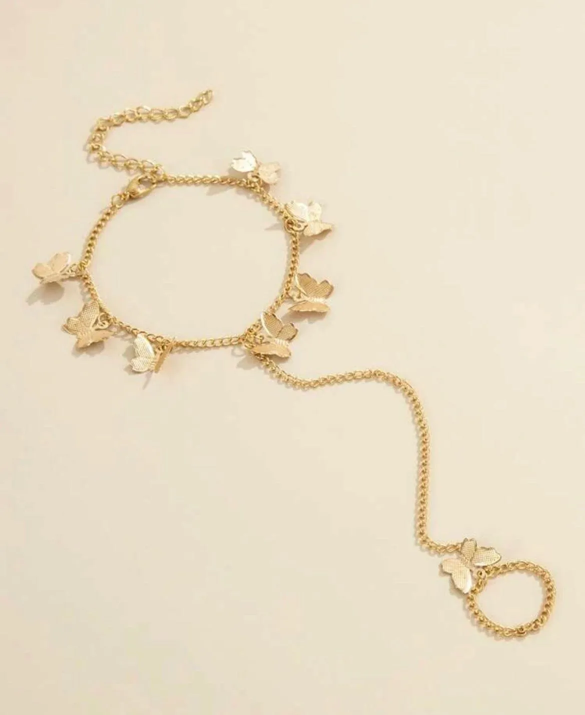 Gold Butterfly Ring Bracelet  - Image 2