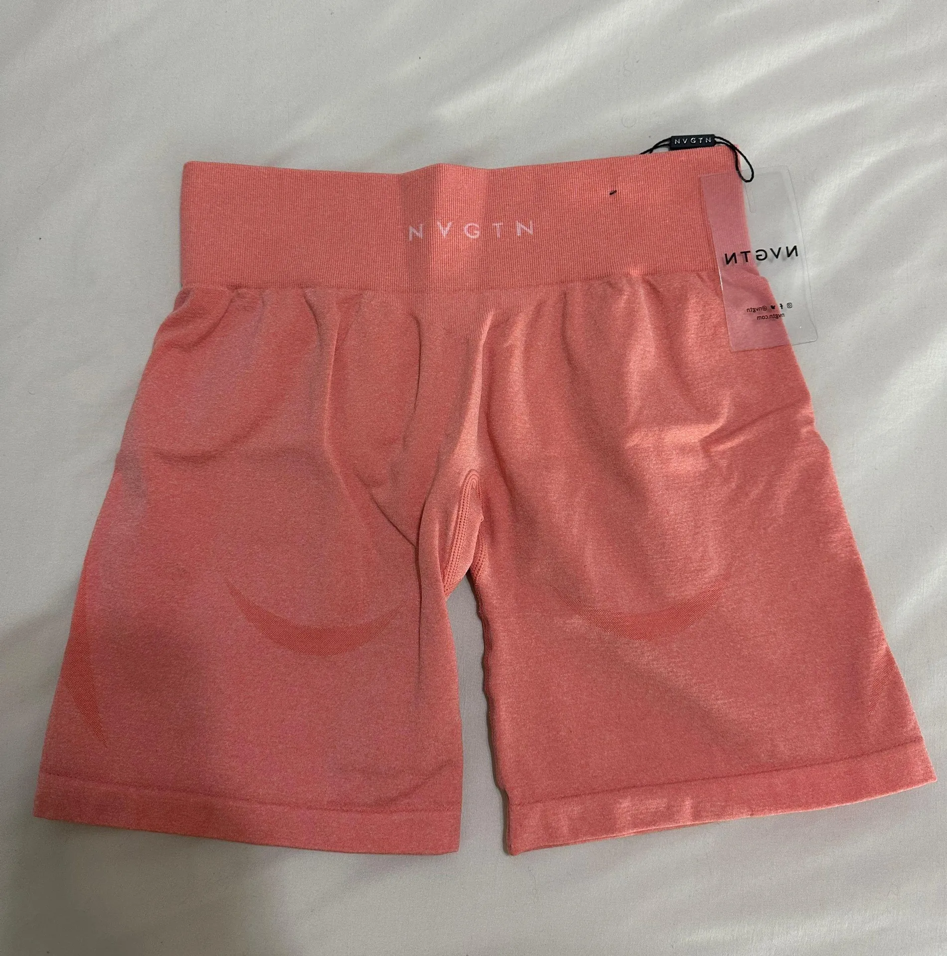 Peach Mid Rise Contour Seamless Shorts - Image 2