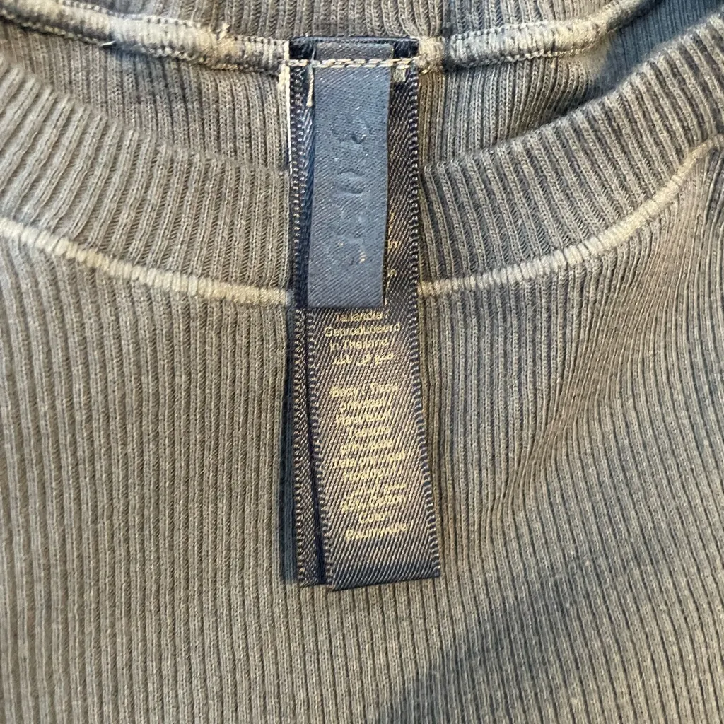 SKIMS ribbed t shirt and ribbed boxer shorts slate blue XS - Image 5