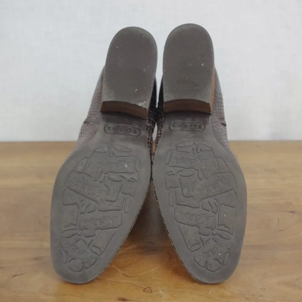 Kork-Ease Korks Leyland Snake Textured Leather Zip Up Heeled Ankle Boots 7.5 - Image 5