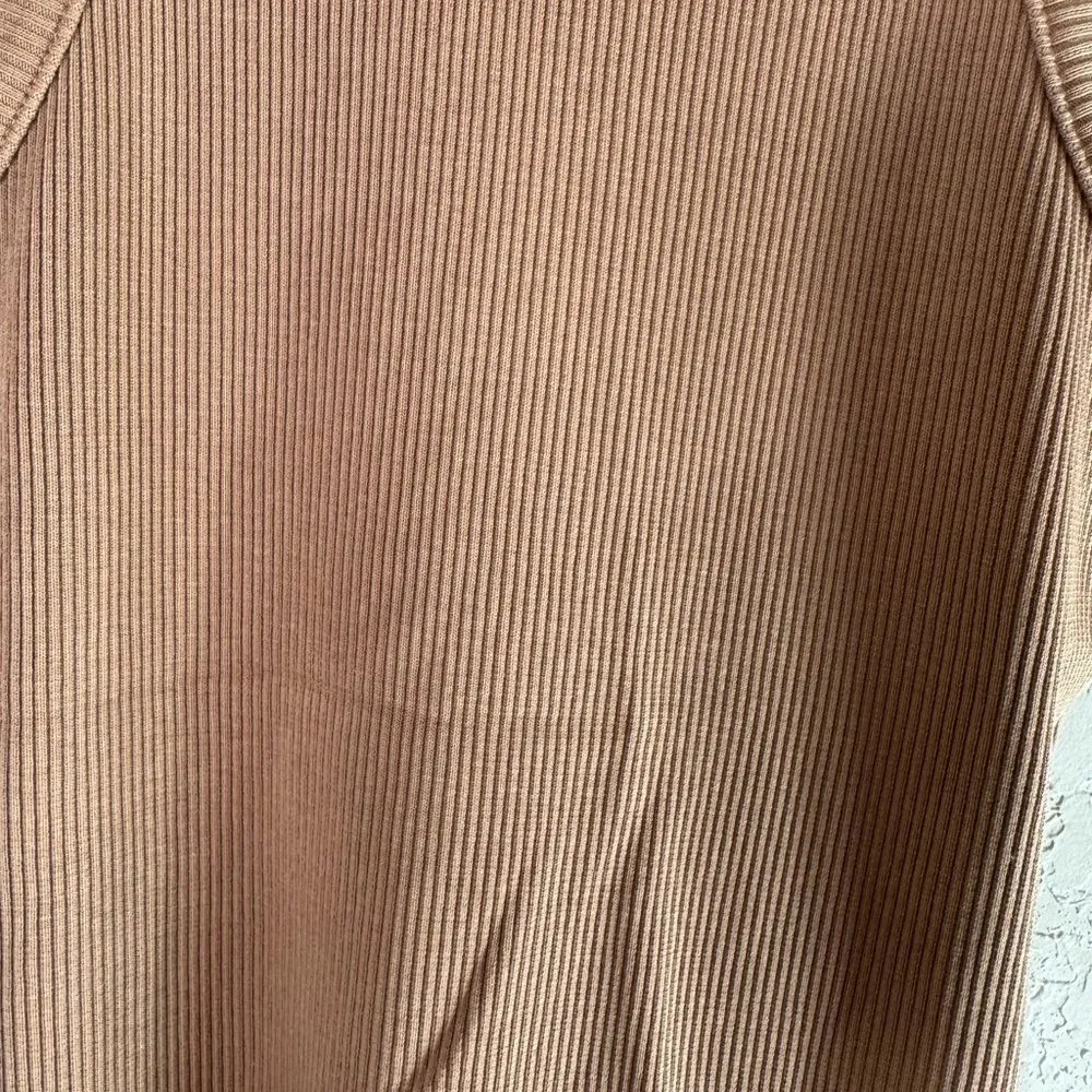 Agolde Tan Ribbed Bailey Tank Top Size S - Image 3