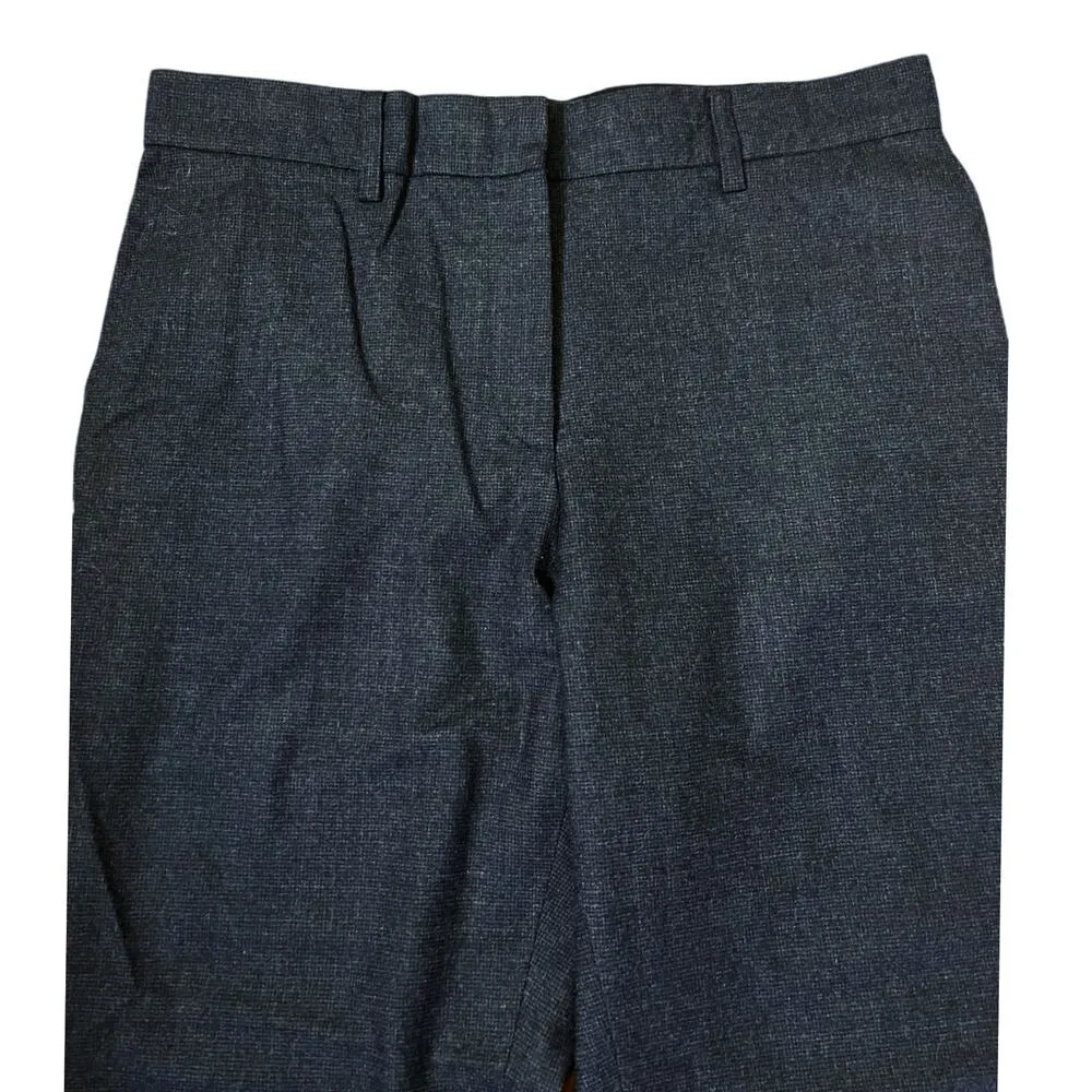 GIORGIO ARMANI High Rise Cropped Pants Trousers Worsted Wool Navy Italy 42 US 8 - Image 6