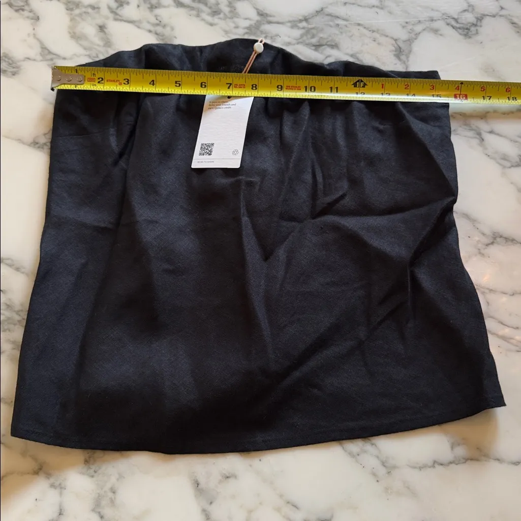 NWT Quince 100% European Black Linen Strapless Top Sz M - Image 3