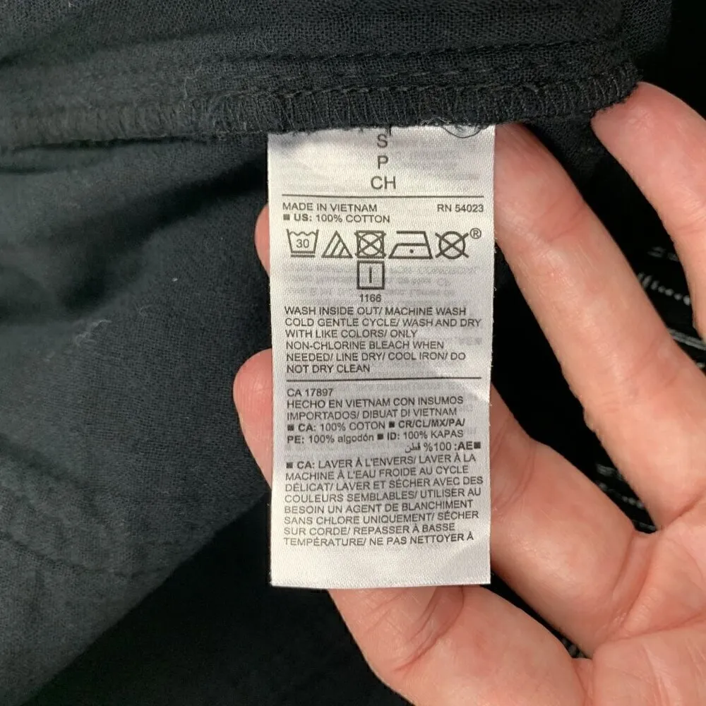 Old Navy Black Printed Cotton Gauze Pull On Ankle Pant S - Image 6