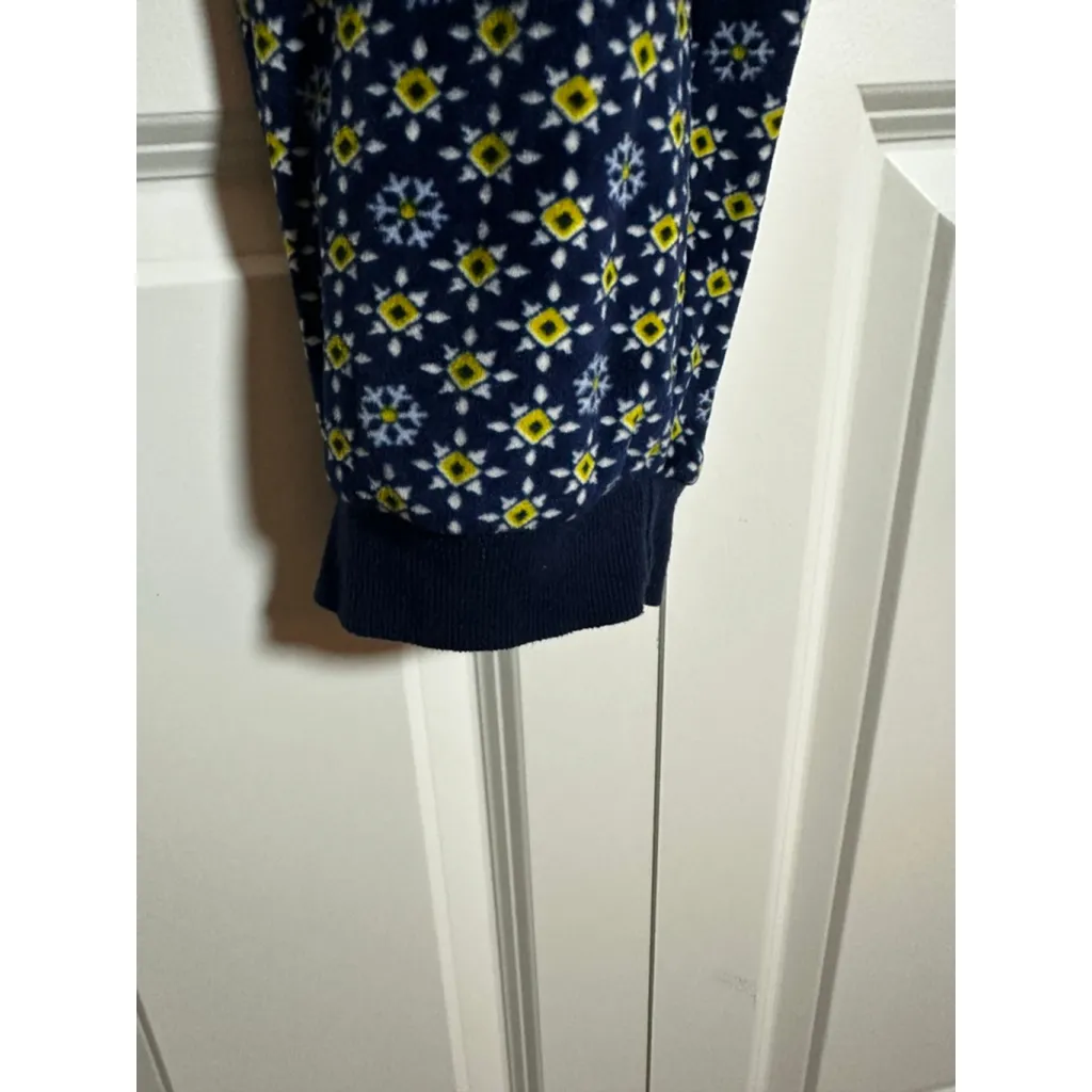 Cuddl Duds Pajamas Set L Blue Yellow Ultra Plush Velvet Fleece - Image 9