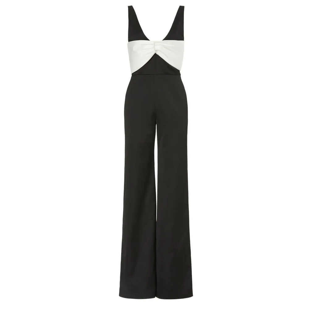Alexis Marinna Black White Wide Leg Sleeveless V-Neck Cocktail Jumpsuit Size XS - Image 6