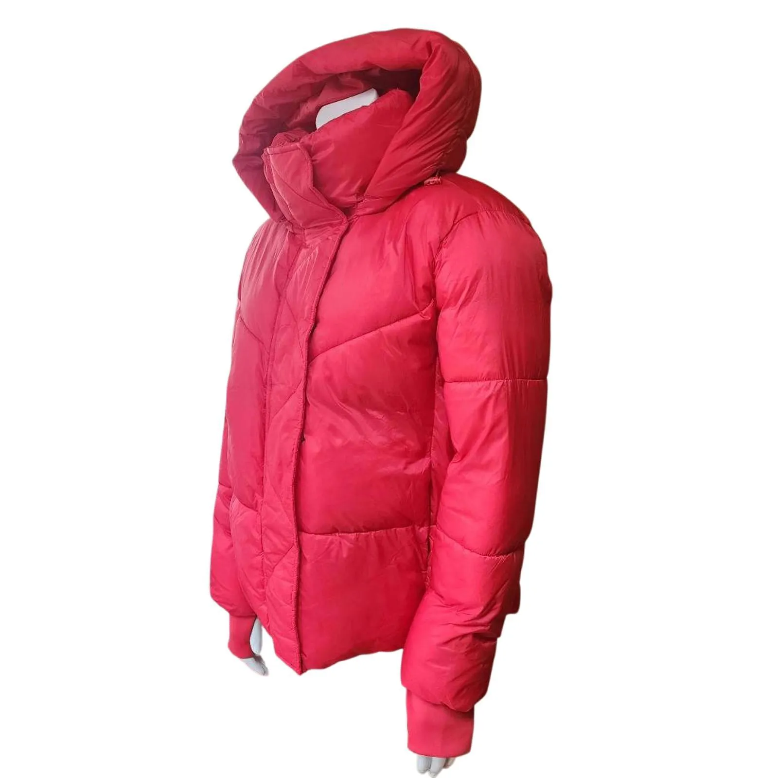 BCBGeneration Premium Performance Women's Red Puffer Jacket with Hood (S) - Image 3