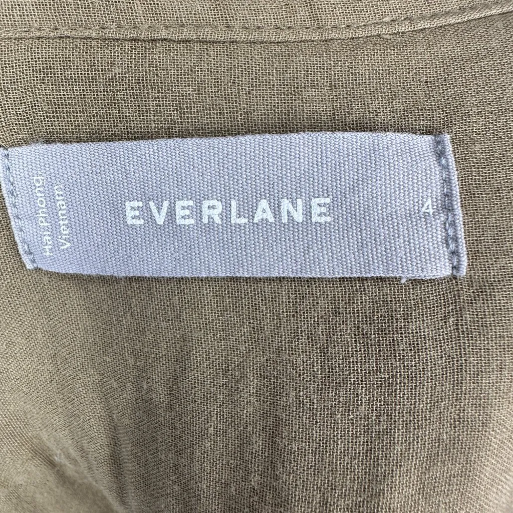 Everlane Womens 100% Cotton Button Down Shirt in Khaki Size 4 Long Sleeve - Image 6