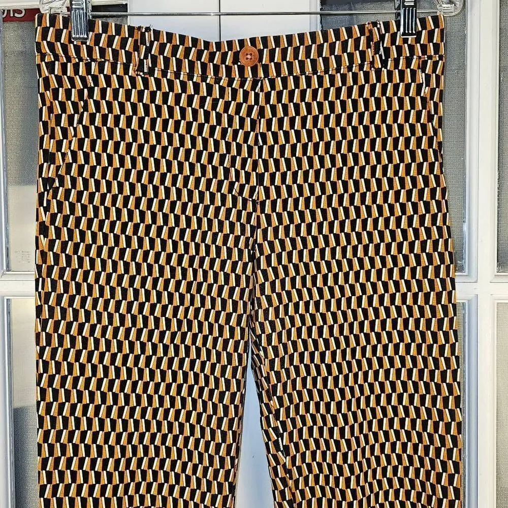 Betabrand Womens Brown Black Geometric Dress‎ Yoga Pants Large - Image 3