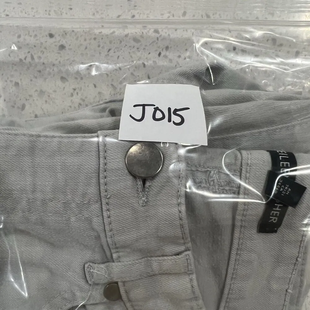 Eileen Fisher Size 6 Jeans Slim Straight Leg Denim Mid Rise Light Gray Stretch - Image 11