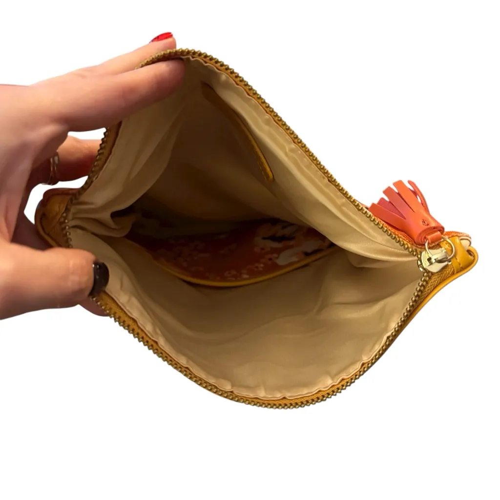 SALE Rachel Pally Orange Blossom Floral Reversible Clutch Zip Top travel Bag - Image 5