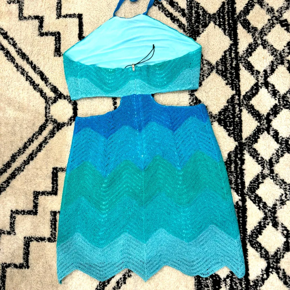 Lisa Maree Soul Chaser Dress in Ombre Blue Crochet Size M NWOT - Image 7